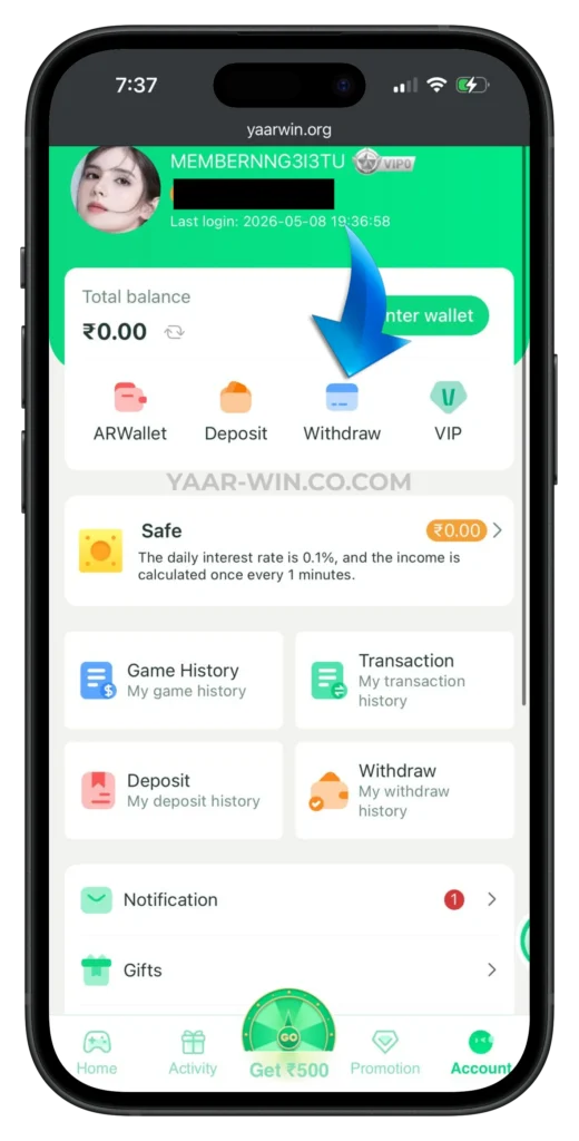 YAAR-WIN-WITHDRAW